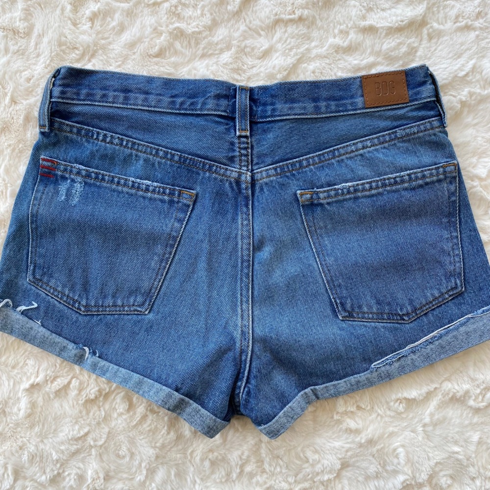 BDG Denim Shorts Women 28 Blue High Rise Button Fly Distressed Cuffed Festival‎ - Picture 6 of 10